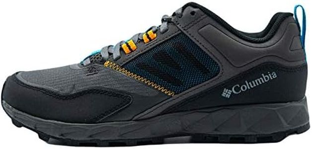 Columbia Men's Flow District Sneaker, Dark Grey/Cyan Blue, 10.5