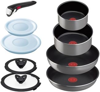 Tefal L16199 Tifal Handle Removable Pot Frying Pan Set, 9-Piece Set, for Gas Fire, Ingenio Neo Phrase Gray, Non-Stick Gray