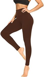 FULLSOFT Buttery Soft Leggings for Women - High Waisted Tummy Control No See Through Workout Yoga Pants, Brown, Large-X-Large