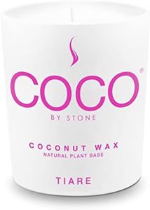 COCO by Stone 11oz Candle, Coconut Apricot Wax Candle for Home (Tiare) Home Fragrance Products, 1 Wick Candle, Enhance Indoor Aroma, Vegan & Cruelty-Free, Clean Burning and Hand Poured Candle