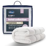 Silentnight Hotel Collection Mattress Topper - 5cm Thick Deep for Luxury Comfort - Filled with Finest Fibres to Rejuvenate Your Bed - Soft Touch Quilted Embossed Cover & Box-Stitched Edge - Single