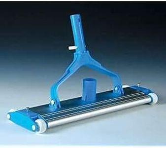 WATERTECH SYSTEMS Heavy Duty 17.5 inch Aluminum Weighted Swimming Pool Vacuum Head on Wheels, All Type of Floor Cleaner, Suction Sweeper, Maintenance Cleaning kit Tool Item, Blue and White