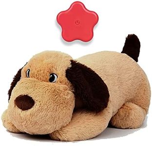 Dog Heartbeat Toy for Puppy Anxiety Relief, Heartbeat Stuffed Animal Heartbeat Plush Toy for Small, Medium, and Large Dogs (Beige)