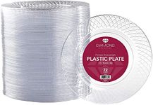 Prestee Clear Plastic Plates, 72ct - 7.5-inch Disposable Heavy Duty Hard Plates - Cake, Salad, Appetizer, Dinner, Clear Dessert Plates - Wedding, Holidays, Easter Plates - Super Bowl Party Supplies