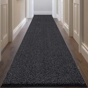 DOMUSTEX Washable Runner Rug 32" x 96" Rectangular, Non Slip Absorbent Indoor Entryway Rug for Floor, Laundry, Hallway, Bedroom (Roll Packing)