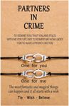 BOCHOI 2PCS Couple Bracelet Partners in Crime Handcuff Matching Friendship Bracelet Set for BFF Couple Girls Boys Best Friend Boyfriend Girlfriend Jewellery