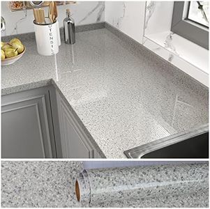 VEELIKE Grey Granite Kitchen Countertop Peel and Stick Waterproof Marble Contact Paper for Countertops 354''x32'' Wide Laminate Countertop Sheets Adhesive Countertop Paper for Bathroom Powder Room