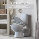 SUPERFLO Upflush Toilet with 600W Upward RY Macerator WHITE Silent & 3 Sec Flushing Toilet Pump For Basement Max Pumping to V32.8 & H263 Feet