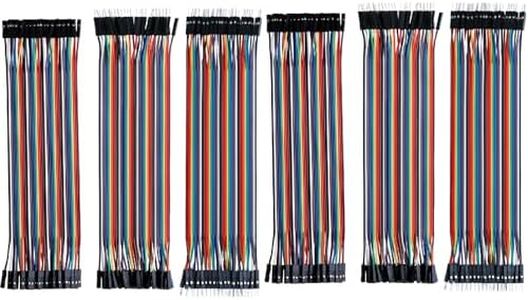 hiBCTR 2 Pack estbreadboarding Projects or Anybreadboard experimenters Jumper Wire for (2×120-pin) Circuit Board is 20 cm(8 in) in Length, Including 40 pins Male-emale and Two Male and Two Female.