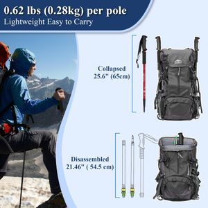 TheFitLife Trekking Poles 2-Pack – Ultralight, Collapsible, Antishock, Quick Lock
