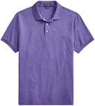 Polo Ralph Lauren Mens Short Sleeve Knit Pima Polo, (Fall/Winter 2022) Purple Saffron With the Signature Multi-colored Pony, Medium