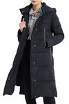 Orolay Women's Thickened Down Jacket Long Winter Coat Hooded Puffer Jacket Pirate Black L