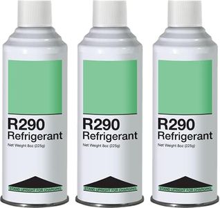 Leak Saver R290 Refrigerant 3-Pack - 8oz Upright Charging Self Sealing Can - Can Stand Upright While Charging - Made In The USA (Adapter Not Included)