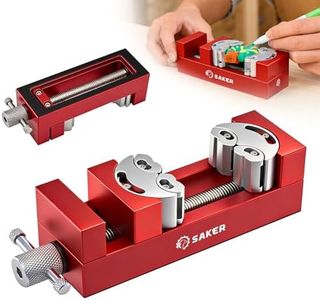 Saker Fractal Vise-Mini Vise Clamp- Bench Vise/Drill Press Vise, Self-Adjusting Aerospace-grade Aluminum Alloy&Heavy-Duty CNC Machined for Jewelry Making, DIY, Woodworking, and Repair (Red)