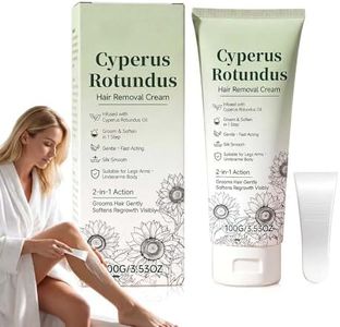 Cyperus Rotundus Oil Painless Hair Removal Cream for Women, 2-in-1 Bare Basics Hair Removal Cream & Skin Moisturizer, Effective on Arms, Legs & Underarms,3.52 Oz