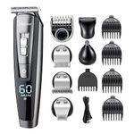 Hatteker Hair Clippers Beard Trimmer for Men Hair Trimmer Cordless Grooming Kit Haircut Kit for Men Kids Adults Upgrade Hair Trimmer with LED Display USB Rechargeable Wet & Dry