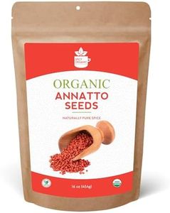 SPICY ORGANIC Annatto Seeds Whole 16 Oz. – USDA Certified Organic - All-Natural Achiote Seeds Spice and Seasoning for Rice, Cheese, Sauces, Achiote Paste, Recado Rojo, Meats, Poultry and Fish