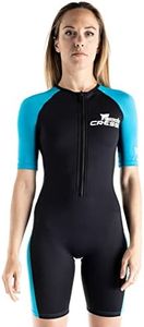 Cressi Tiburon 2 mm Short Sleeves Short Wetsuits, Black/Aquamarine, S