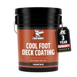 Liquid Rubber Cool Foot Deck Coating - Solar Protection Deck Paint, Non-Toxic Multi-Surface Cool Decking Sealant, Easy to Apply, Neutral Beige, 5 Gallon