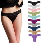 Pmrxi Pack of 10 Tangas Sexy Cotton Thongs for Women Plus Size Thongs Panties, Assorted