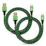 Nitho Micro USB Charging Cable [4 Meters, Pack of 2] Micro-B Charge and Play Cable for Xbox One, Playstation 4 Controllers and Devices with Micro USB Interfaces, USB-A to Micro USB Cables - Green