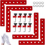Corner Clamps for Woodworking, 90 Degree Clamp Corner Clamp Right Angle Clamps Wood Working Tools 4 Pack 5.5"x 5.5"Aluminum L Type Positioning Clamping Squares Carpenter Tool for Box Cabinets, Drawers