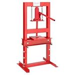 DKIEI 6 Ton Hydraulic Press, Hydraulic Floor Workshop Press, Height Adjustable, Up to 450mm Working Range, Heavy Duty Standing Press for Workshop Garage(Red)