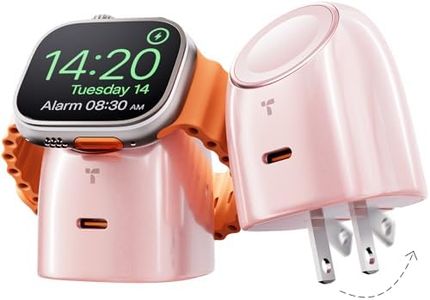 TORRAS Flasheye 2-in-1 45W GaN USB-C Charger for Apple Watch,iPhone Pink