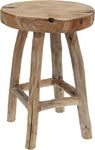 Muddy Hands Small Round Rustic Wooden Step Stool Wood Coffee Side Table Indoor Home Outdoor Garden Plant Pot Stand