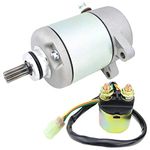 Soarider Starter Motor & Solenoid Relay fit for Honda 350 Fourtrax Rancher TRX350FE TRX350FM TRX350TE TRX350TM 2000-2006, replace for 18607, 31200-HN5-671 31200-HN5-A81 31200-HN5-M01, SMU0215 41054038