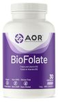 AOR BioFolate 1mg Methylfolate 5-MTHF Plus B12 Supplement, 30 Capsules, Vegan & Gluten-Free, Active Vitamin B9 Folate for Men & Women, Pure Methyl B12 for Cardiovascular Support & Nutritional Wellness