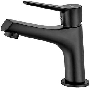 Ibergrif M11026B, Mitigeur de Lavabo, Robinet de Salle de Bains Monocommande, Robinet Mitigeur à Bobine en Céramique à Faible Bruit, Robinet de Lavage à la Main avec Aérateur à Economie d'eau, Noir