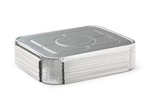 Fig & Leaf (35 Pack) Premium Lids for Chafing Pans 9" x 13" Half Deep Pans l Top Choice Disposable Aluminum Foil Tin Pan Lid Perfect for Roasting Potluck Catering Party BBQ Baking Cakes Pies