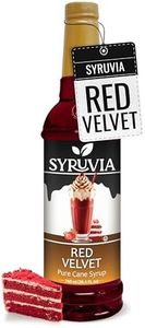 Syruvia Red Velvet Coffee Syrup - 25.4 fl oz Premium Coffee Flavoring Syrup - Kosher Coffee Syrups, Gluten Free, No Coloring, Perfect for Drinks, Soda, Shakes, Desserts, and More.