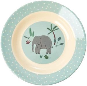 Stoviglie in melamina per bambini, serie Jungel Animals Print, colore blu, vari articoli