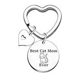 Funny Best Cat Mom Jewelry Keychain