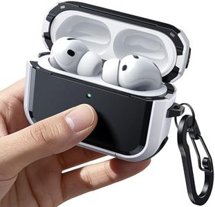 JETech Powerful Drop Protection Case Cover for AirPods Pro 3 (2025) with Keychain, Magnetic Lid, Compatible with MagSafe, Front LED Visible (White)