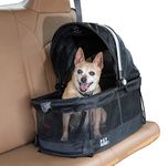 Pet Gear View 360 Pet Safety Carrier & Car Seat for Small Dogs & Cats Push Button Entry, New Black (PG1040NZBKU)