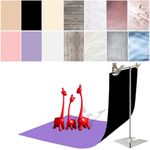 iprotech 7PCS 14Patterns Double-Sided Photography Background Paper with Stand, Waterproof Reusable 34x23in Flat Lay Photo Tabletop Backdrops for Product Food Jewelry Cosmetics Makeup