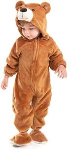 HSCTEK Toddler Bear Costume, Baby Bear Costume Infant Boys Girls, Newborn Animal Halloween Costume Kids 2-3T