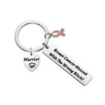 Lywjyb Birdgot Breast Cancer Awareness Keychain Gift Breast Cancer Support Gift Pink Ribbon Gift Warrior Gift Breast Cancer Survivor Gift Inspirational Gifts for Women (Cancer Warrior Breast CA)