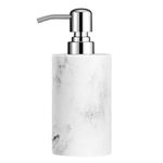 Luxspire Soap Dispenser, Marble Lotion Soap Pump Dispenser Bottle, Refillable Shampoo Container, Decorative Hand Soap Resin Dispenser for Bathroom Countertop, Kitchen, 10.8oz/320ml - White Marble