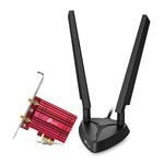 TP-Link Archer TXE75E Wi-Fi 6E WLAN PCIe Network Card with Bluetooth 5.2, 5400 Mbps, WPA3, Inter Wi-Fi 6E Chipset with 2 Removable Antennas, Win 11/10