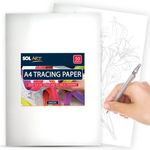 SOL 50pk Tracing Paper A4 for Designs and Technical Drawings, Explore Creativity with A4 Tracing Paper for Drawing on Art Paper and Sketch Book, Transparent Pattern Paper for Dressmaking and Overlays