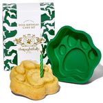 Thoughtfully Pets, Dog Birthday Cake Mix and Silicon Cake Mold, Peanut Butter Flavor Cake Mix and Paw-Shaped Mold, for All Dog Breeds and Sizes