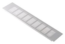 Steinberg14 Aluminum 400x100mm Vent Grill/Cover - Silver 16x4 inch Air Grate Plinth - Kitchen Worktop Grille - Door Ventilation grille