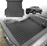 TripleAliners Bed Mat Compatible with Ford Ranger 2024 5FT Bed TPE Truck Bed Liner Perfectly Flush All Weather Protection Fit 2024 Ford Ranger 6th Gen