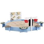 Outsunny Kids Wooden Sandbox with C
