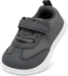 STQ Toddler Boys Wide Toe Barefoot Walking Shoes Comfort Lightweight Breathable Tennis Gym Sneakers Grey Size 4