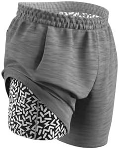 Shinesty Hammock Support Pouch Workout Shorts | 7" Men's Compression Shorts (US, Alpha, XX-Large, Regular, Regular, 5", Grey)